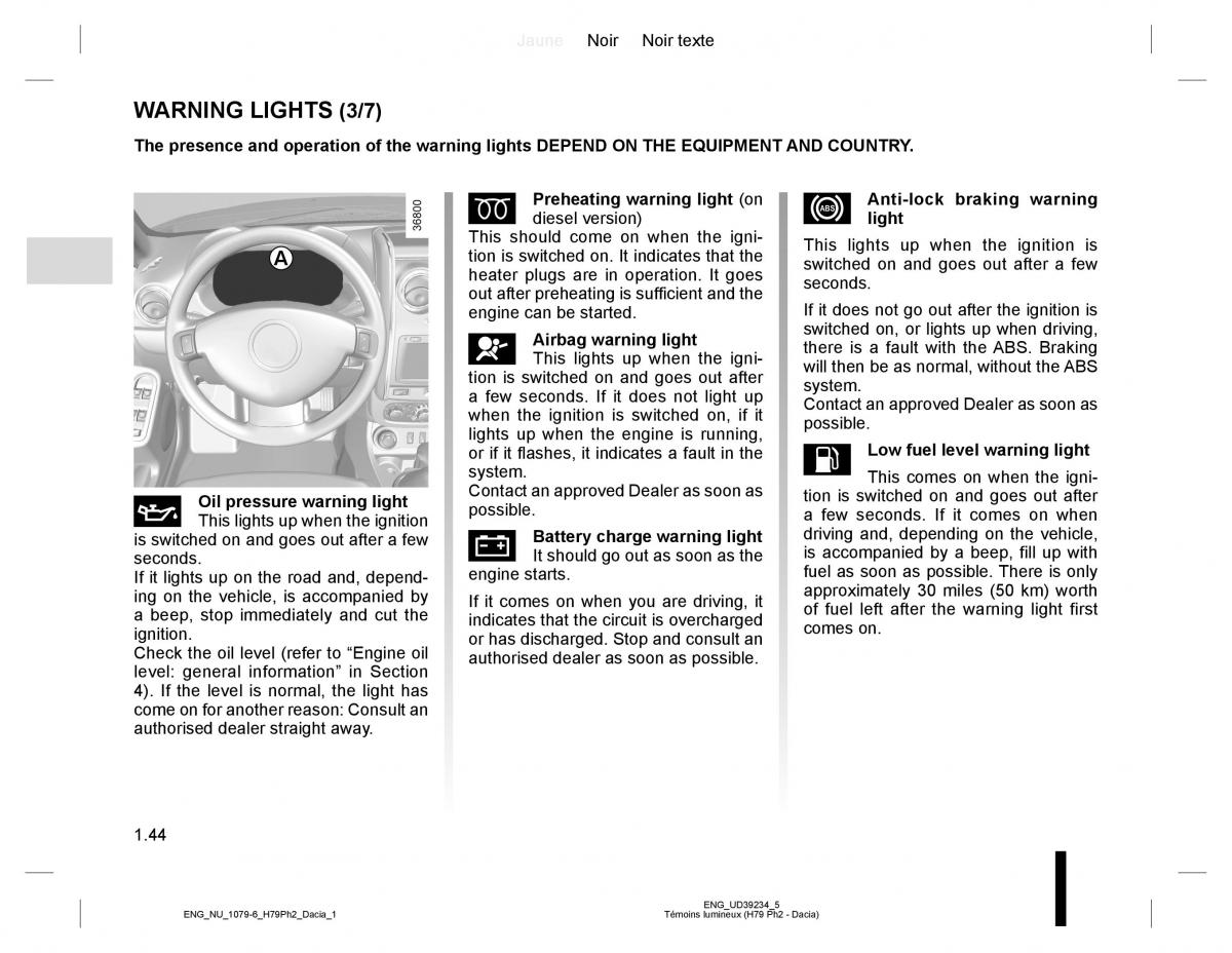 Dacia Duster owners manual / page 48