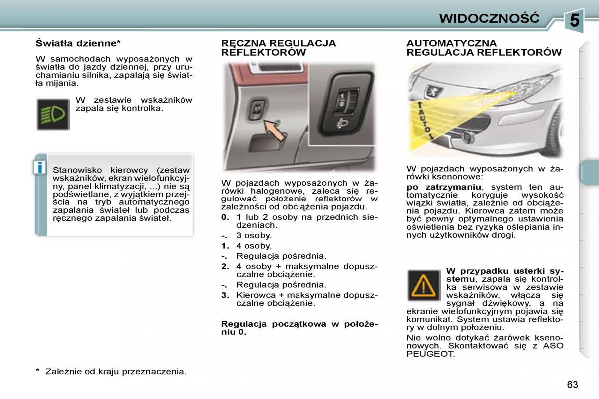 Peugeot 307 CC instrukcja obslugi / page 63