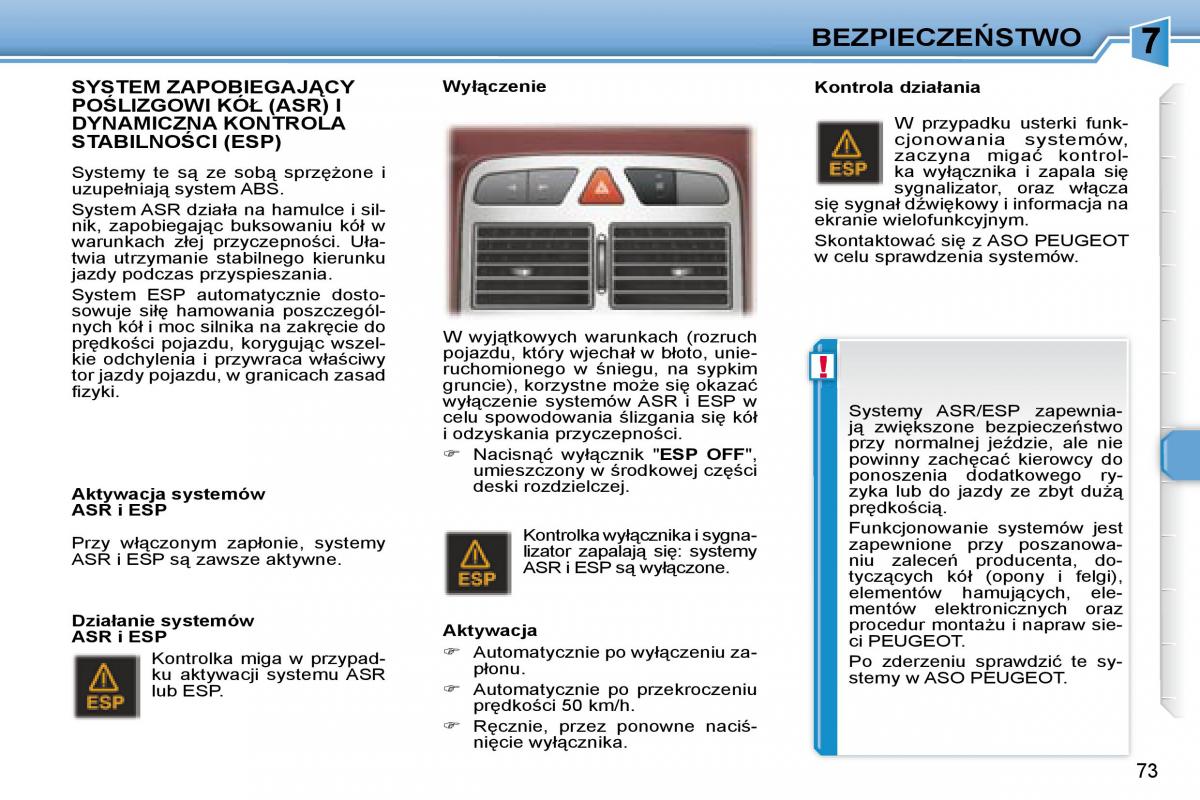 Peugeot 307 CC instrukcja obslugi / page 74