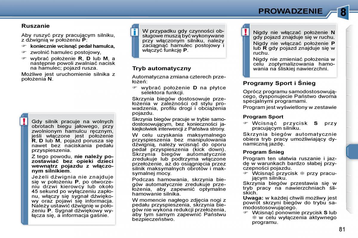 Peugeot 307 CC instrukcja obslugi / page 85