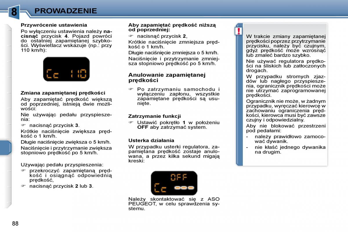 Peugeot 307 CC instrukcja obslugi / page 92