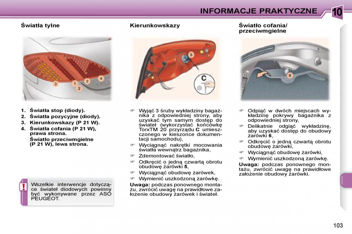 Peugeot 307 CC instrukcja obslugi / page 102