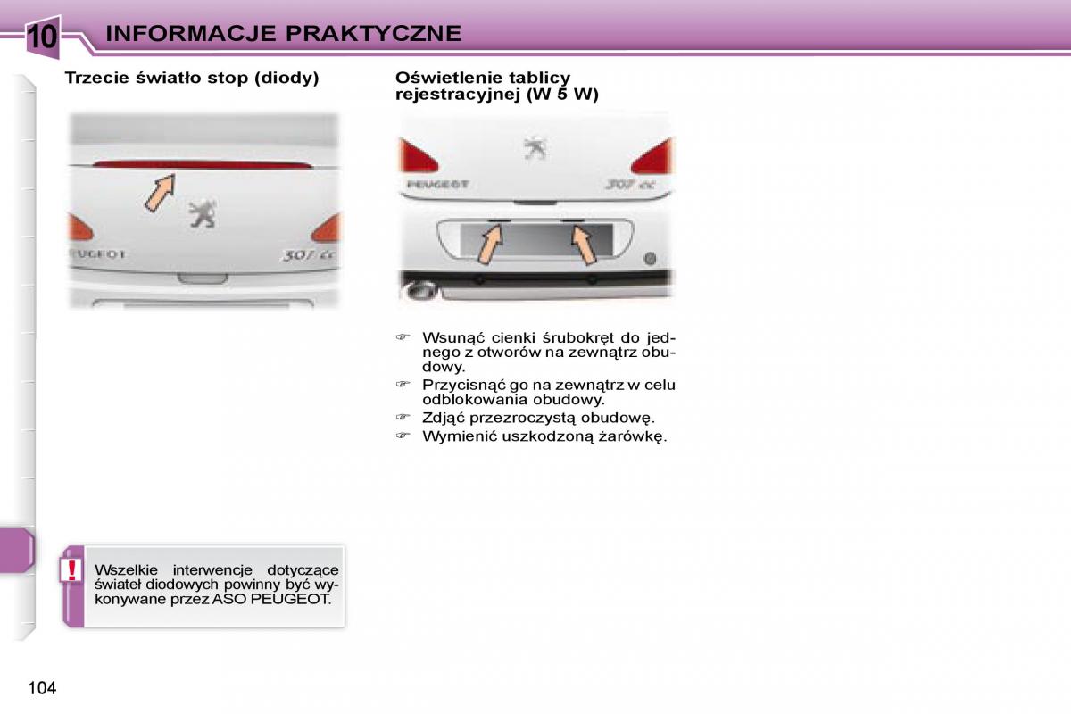 Peugeot 307 CC instrukcja obslugi / page 103