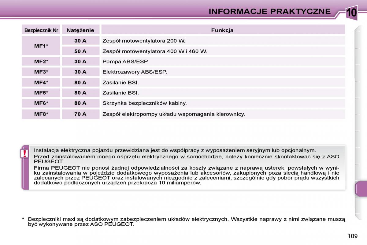 Peugeot 307 CC instrukcja obslugi / page 108