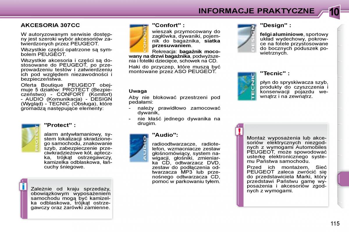 Peugeot 307 CC instrukcja obslugi / page 114