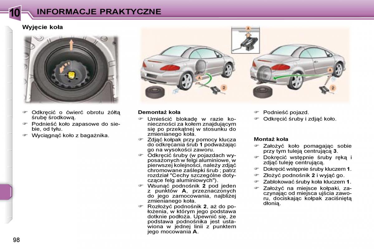 Peugeot 307 CC instrukcja obslugi / page 116