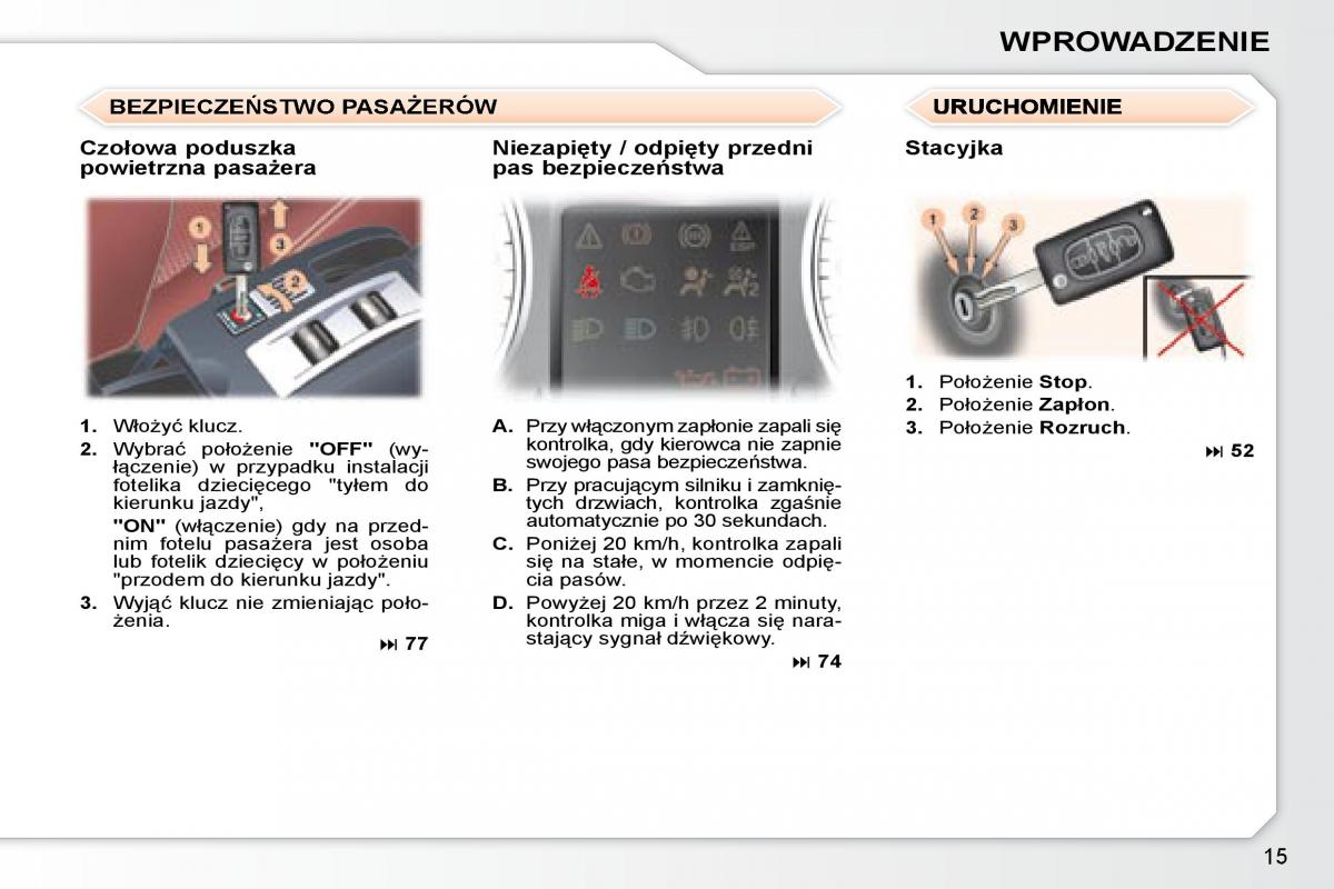 Peugeot 307 CC instrukcja obslugi / page 12