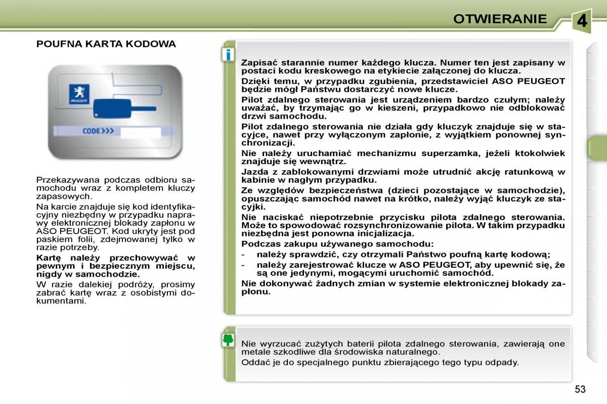 Peugeot 307 CC instrukcja obslugi / page 52