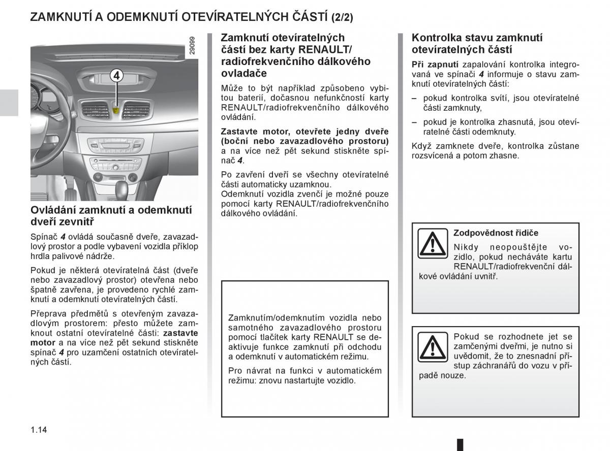 Renault Fluence navod k obsludze / page 20