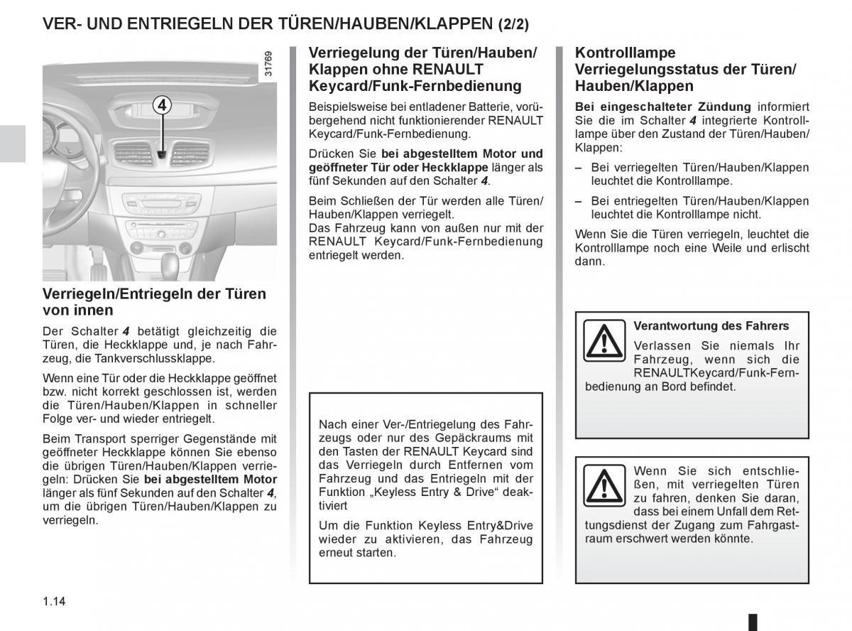 Renault Fluence Handbuch / page 16