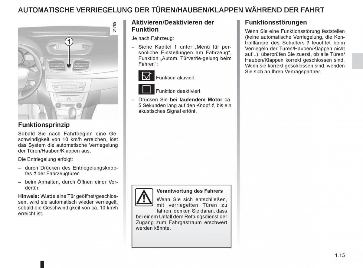 Renault Fluence Handbuch / page 17