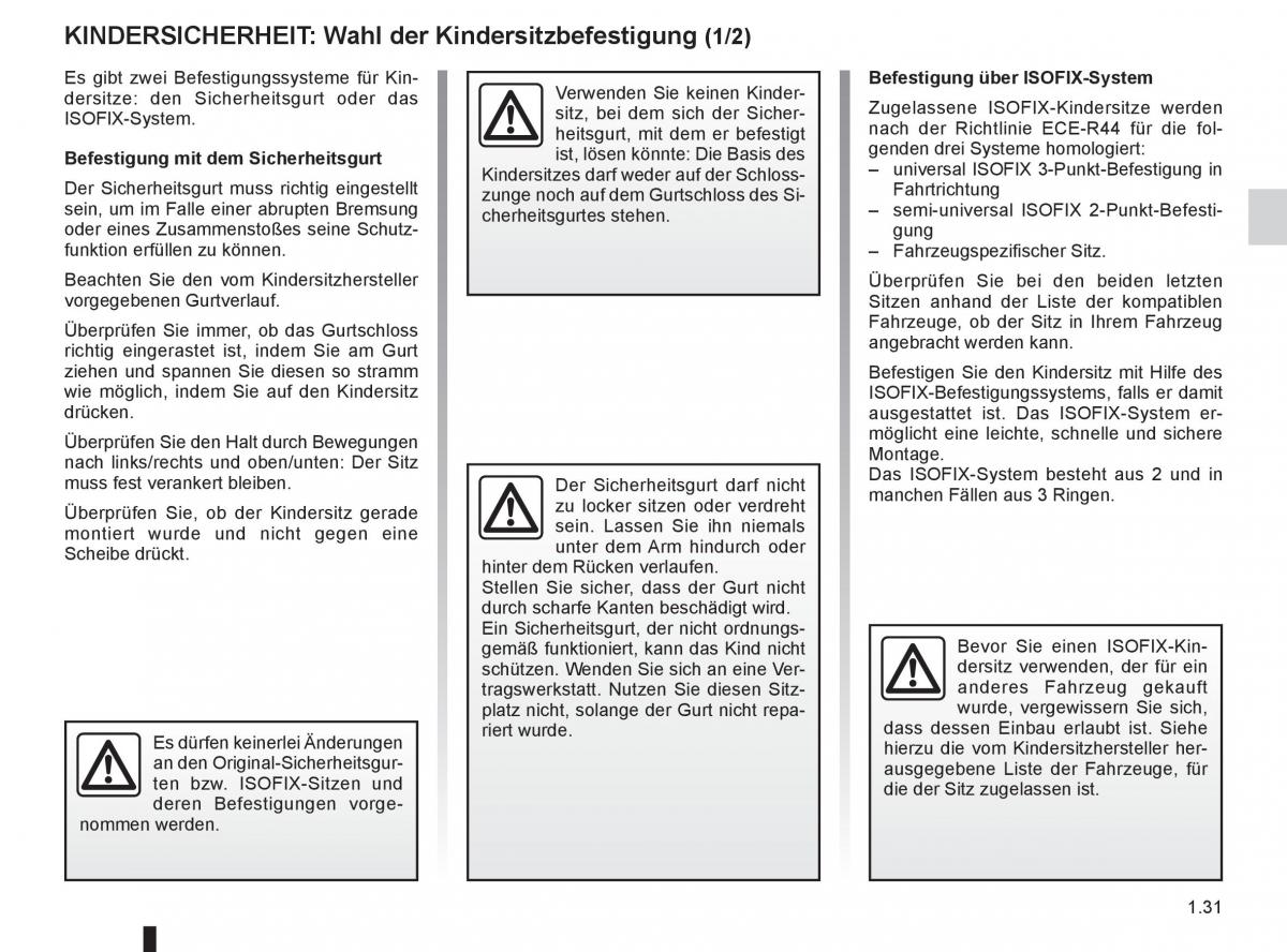 Renault Fluence Handbuch / page 33