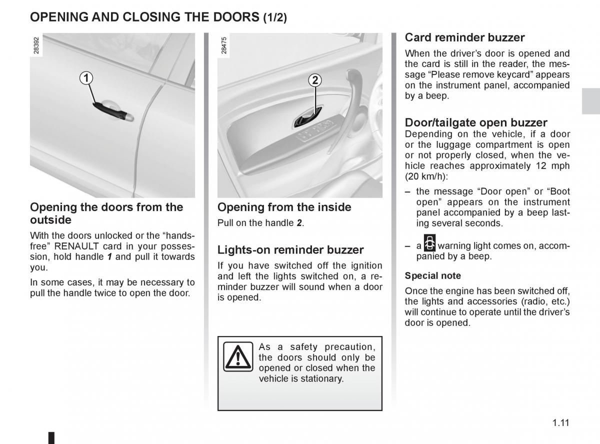 Renault Fluence owners manual / page 15