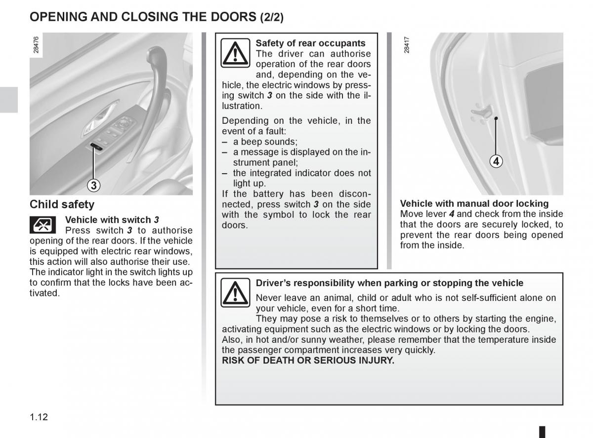 Renault Fluence owners manual / page 16