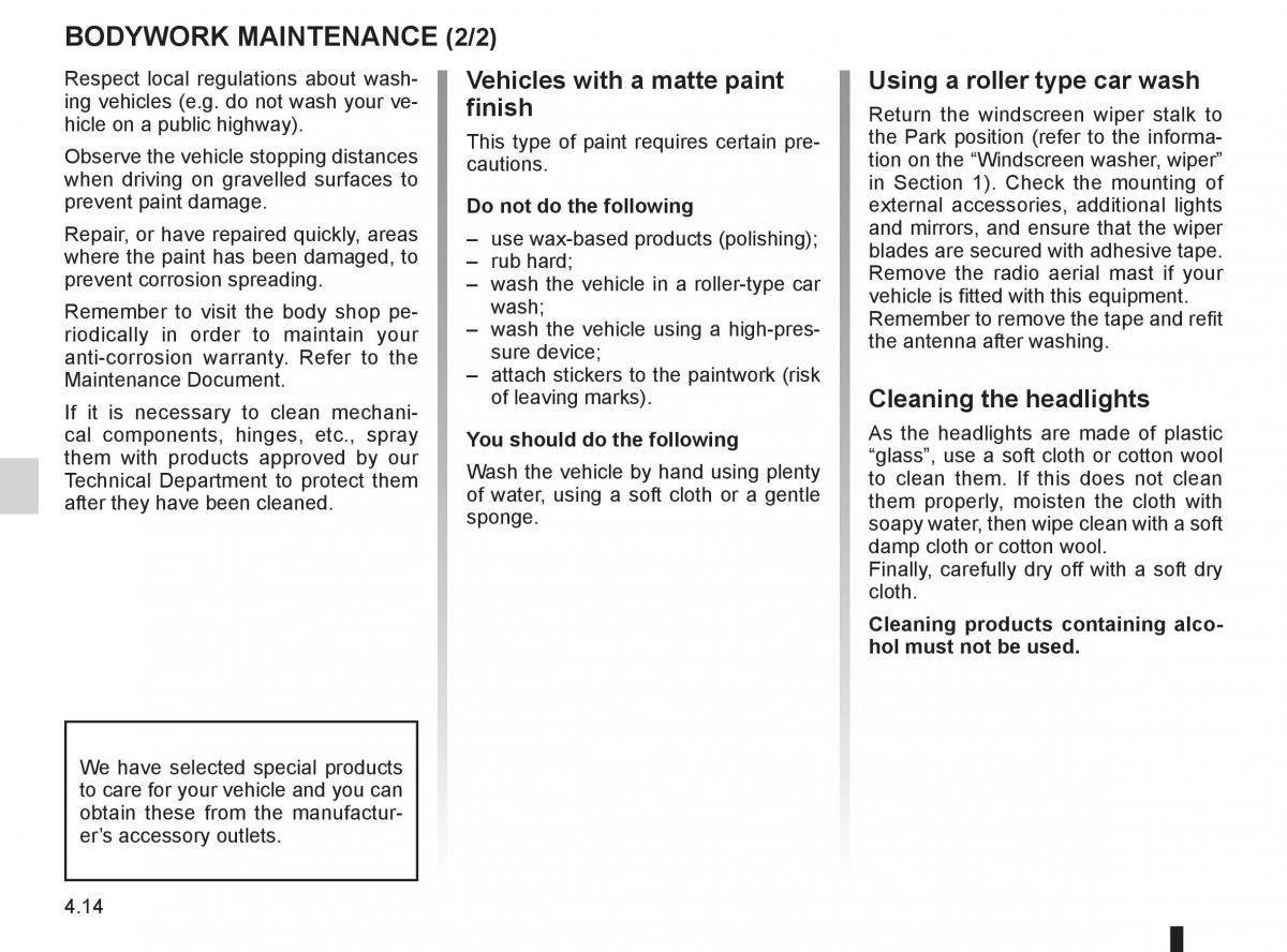 Renault Fluence owners manual / page 170