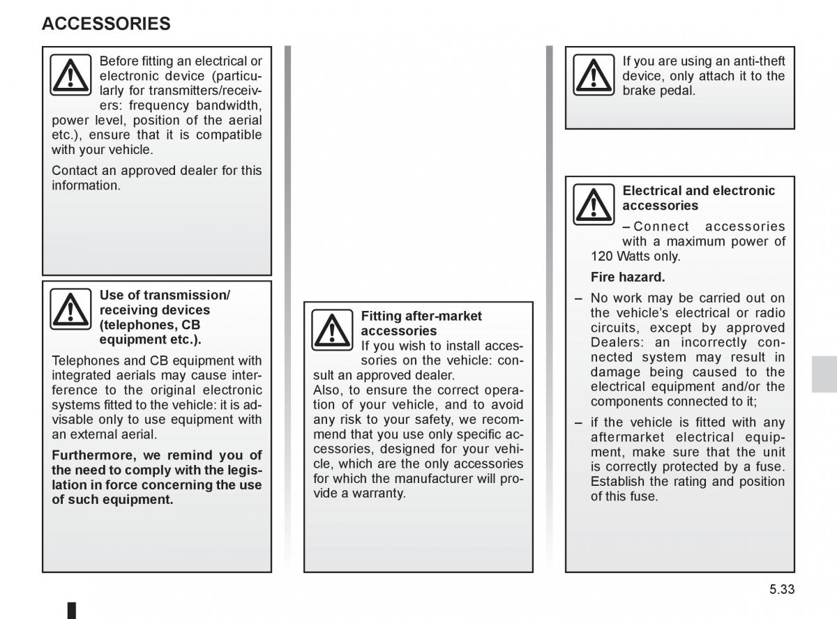 Renault Fluence owners manual / page 205