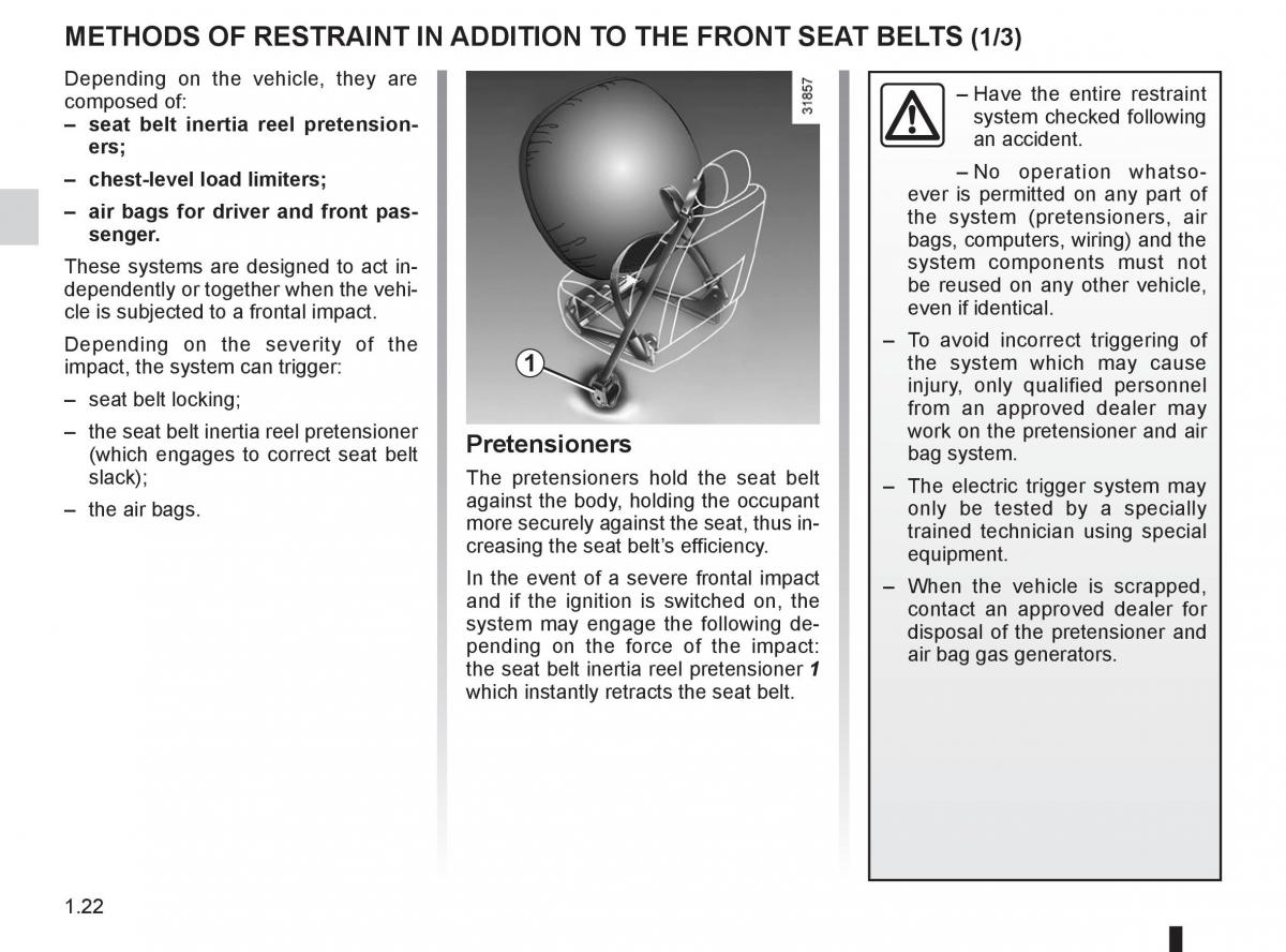 Renault Fluence owners manual / page 26