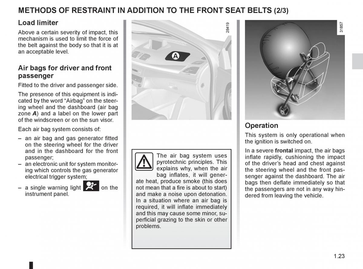 Renault Fluence owners manual / page 27