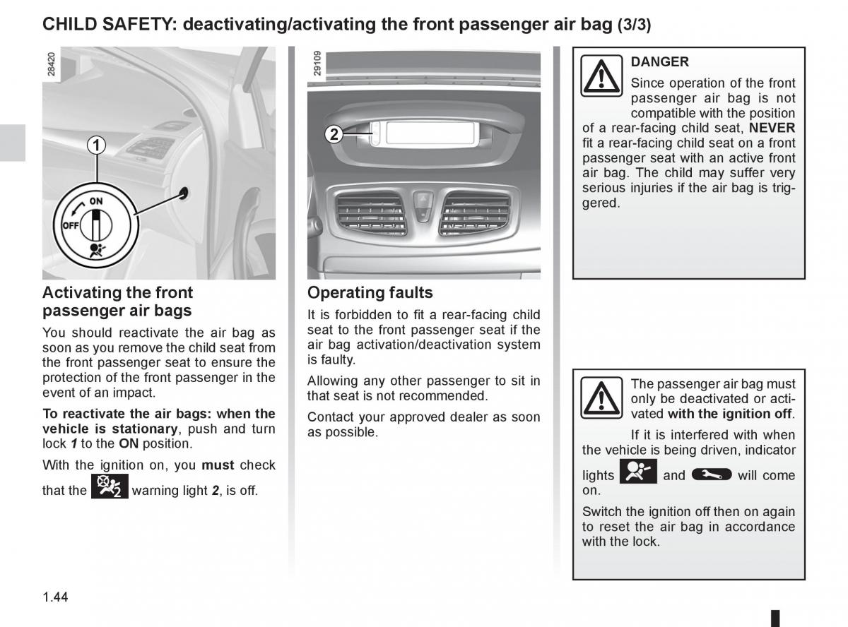 Renault Fluence owners manual / page 48