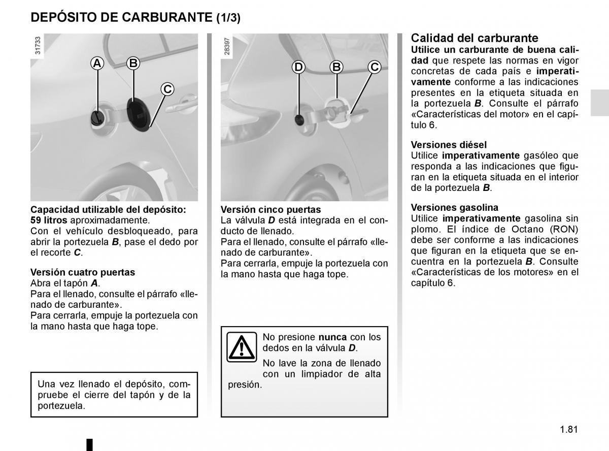 Renault Fluence manual del propietario / page 87