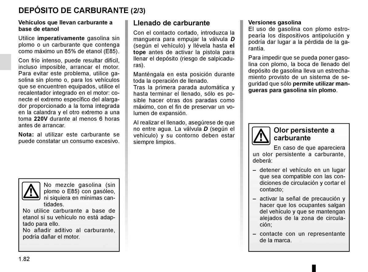 Renault Fluence manual del propietario / page 88