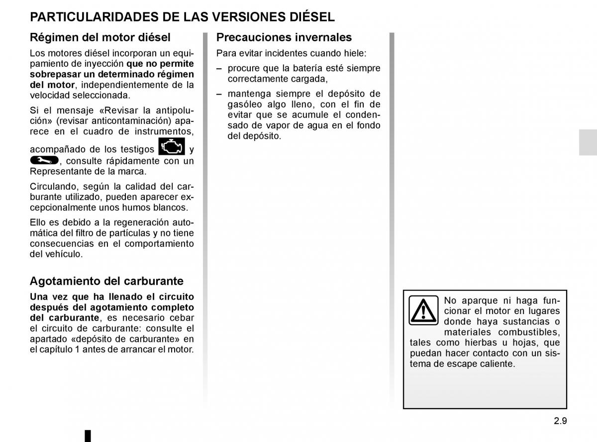 Renault Fluence manual del propietario / page 99