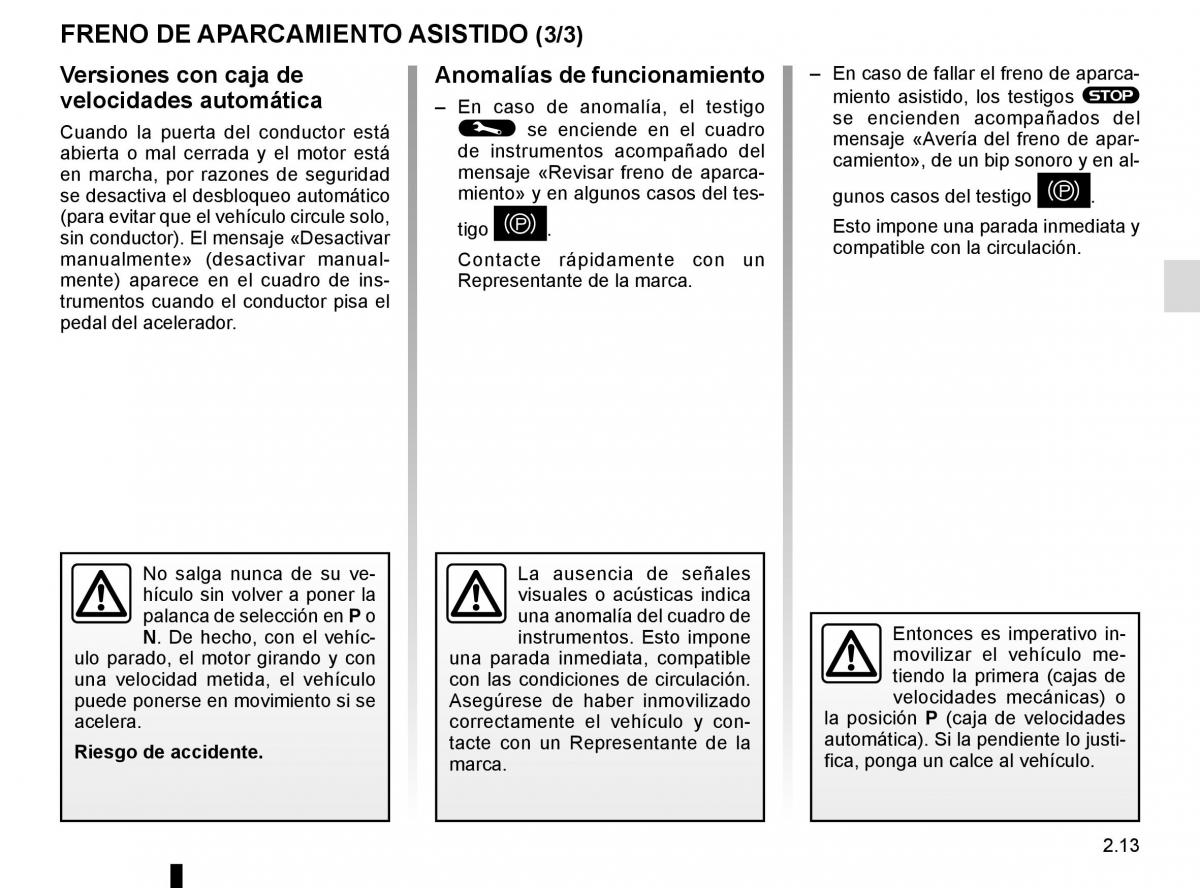 Renault Fluence manual del propietario / page 103