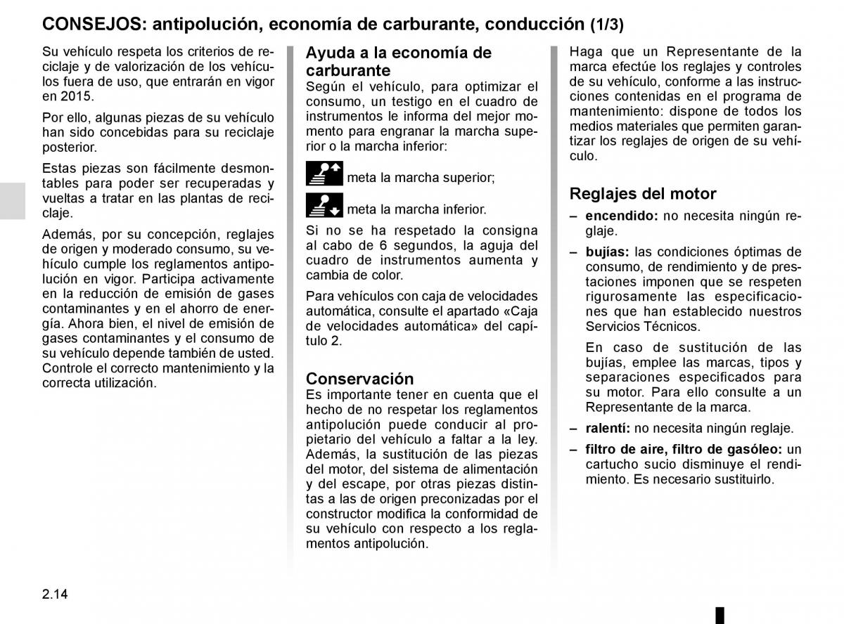 Renault Fluence manual del propietario / page 104