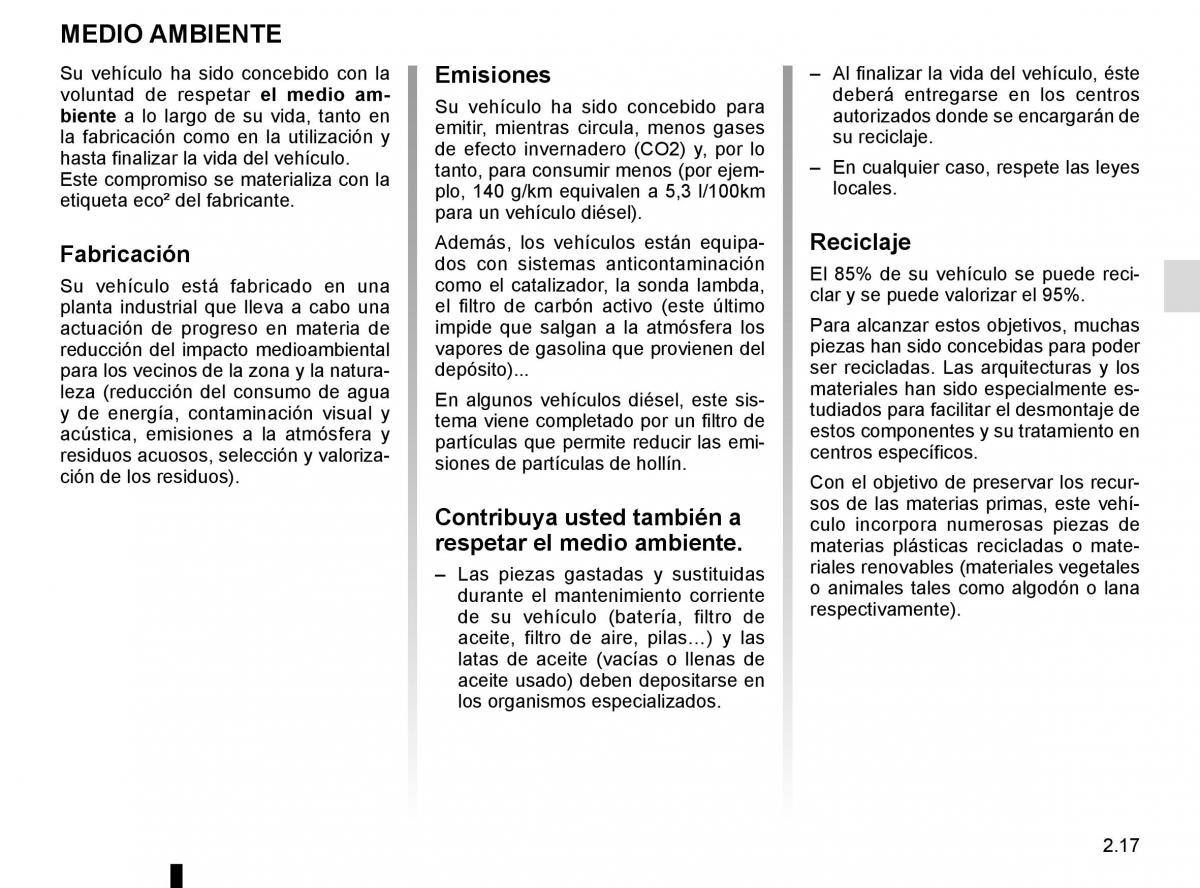 Renault Fluence manual del propietario / page 107