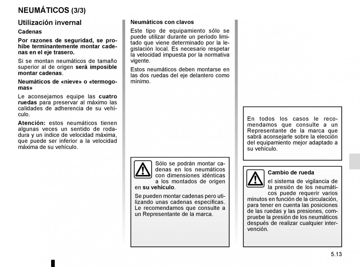 Renault Fluence manual del propietario / page 189