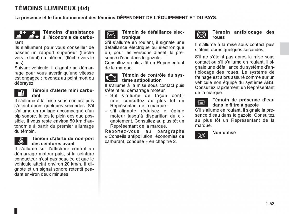 Renault Fluence manuel du proprietaire / page 55