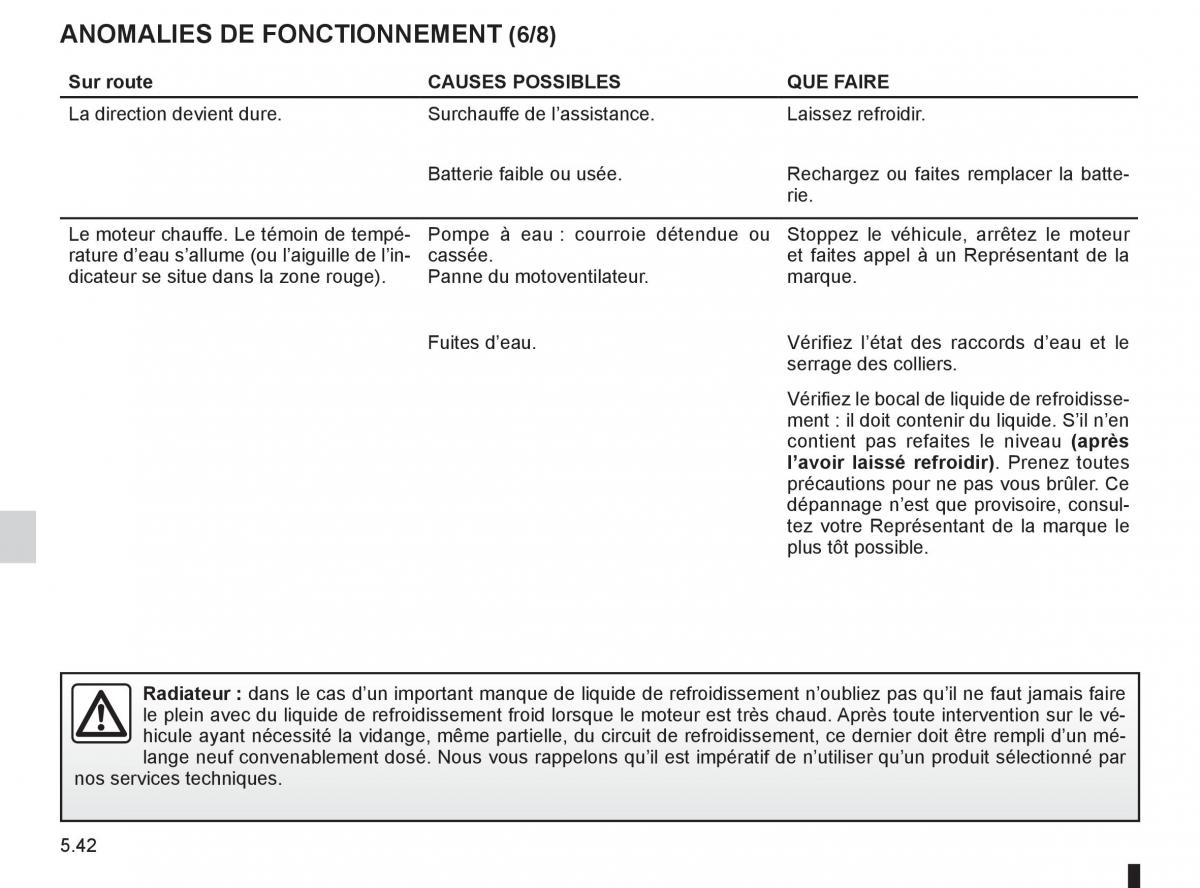 Renault Fluence manuel du proprietaire / page 212