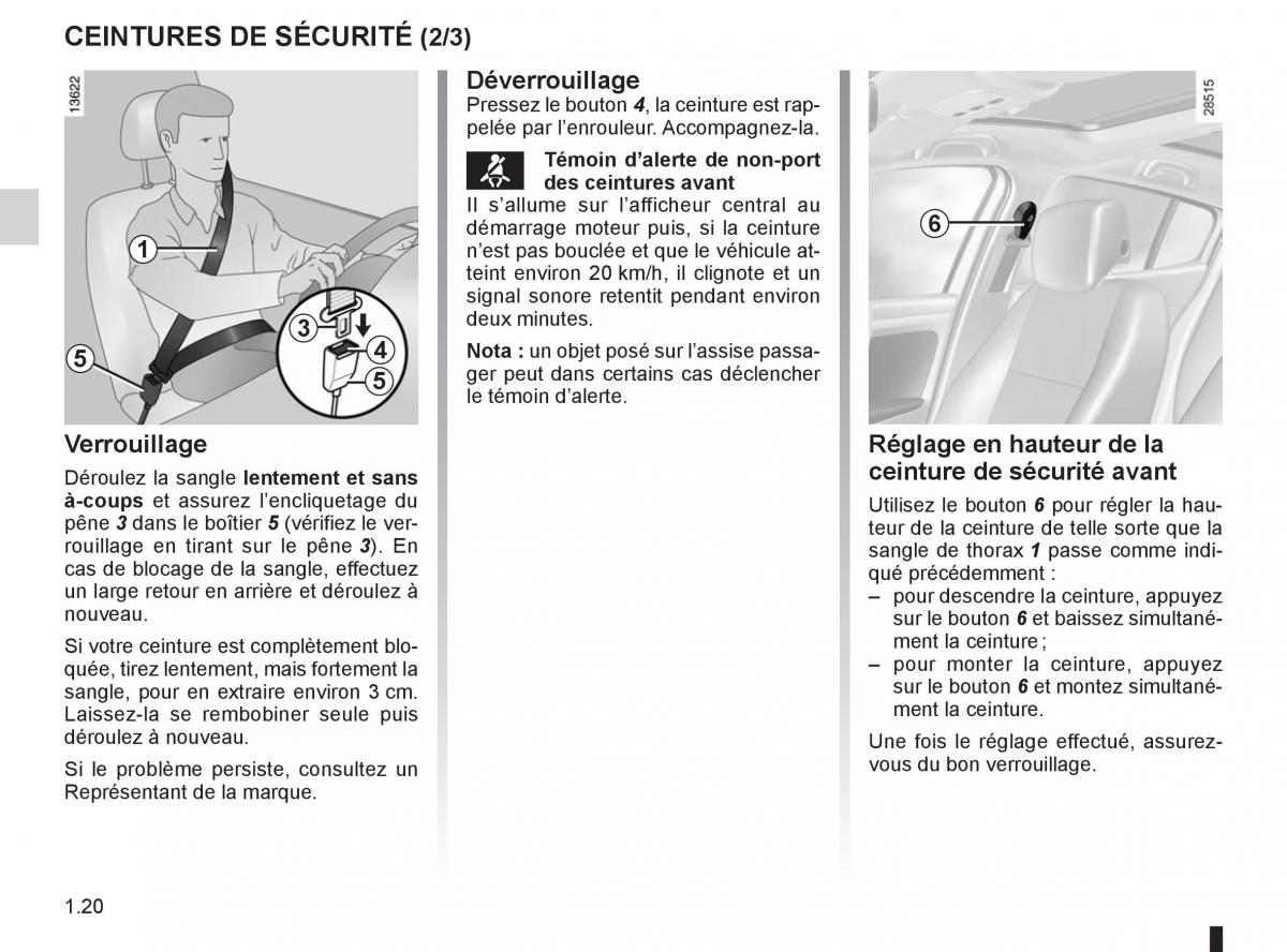 Renault Fluence manuel du proprietaire / page 22