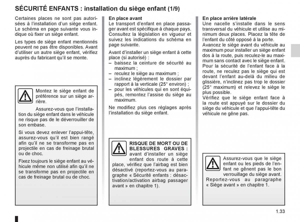 Renault Fluence manuel du proprietaire / page 35