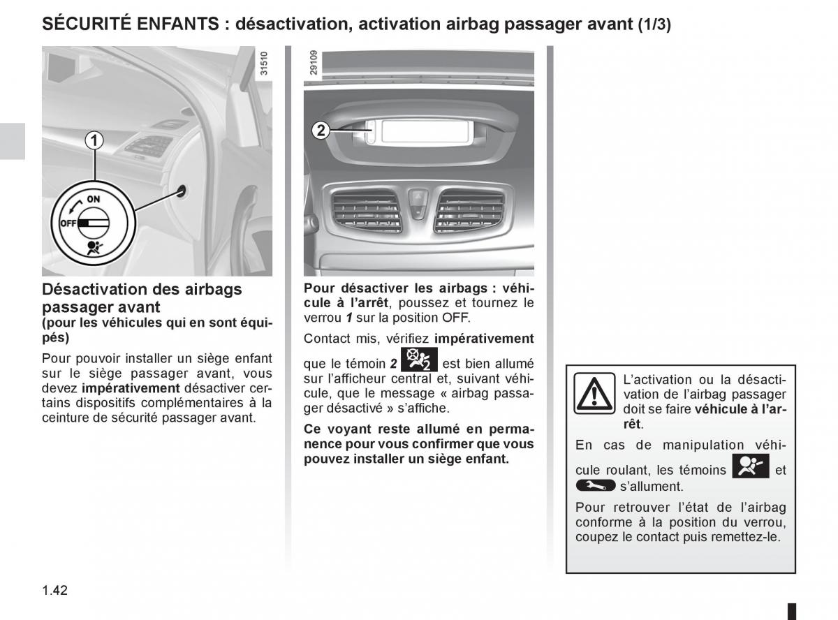 Renault Fluence manuel du proprietaire / page 44