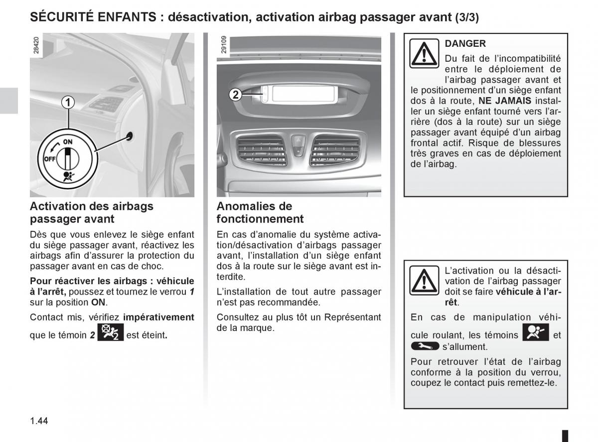 Renault Fluence manuel du proprietaire / page 46