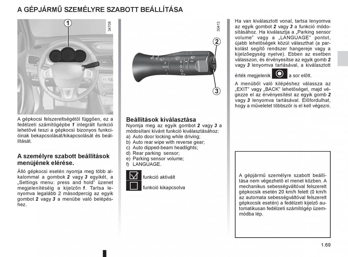 Renault Fluence Kezelesi utmutato / page 73