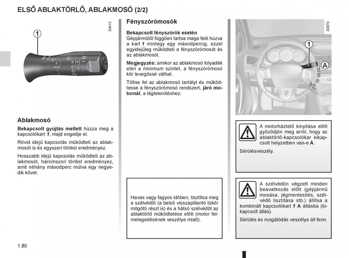 Renault Fluence Kezelesi utmutato / page 84