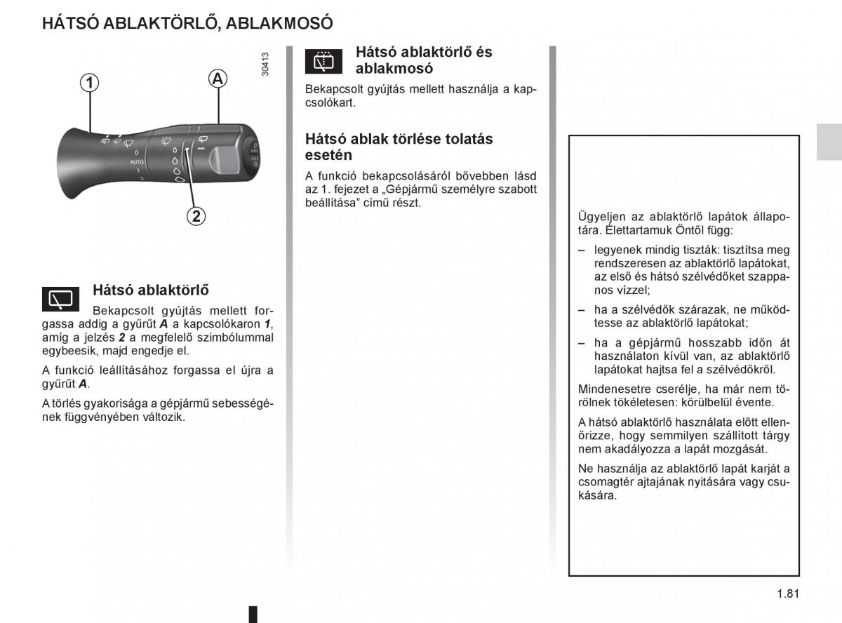 Renault Fluence Kezelesi utmutato / page 85