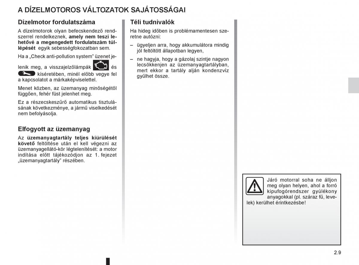 Renault Fluence Kezelesi utmutato / page 97