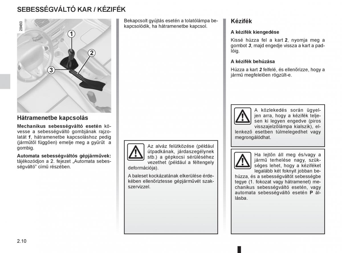 Renault Fluence Kezelesi utmutato / page 98