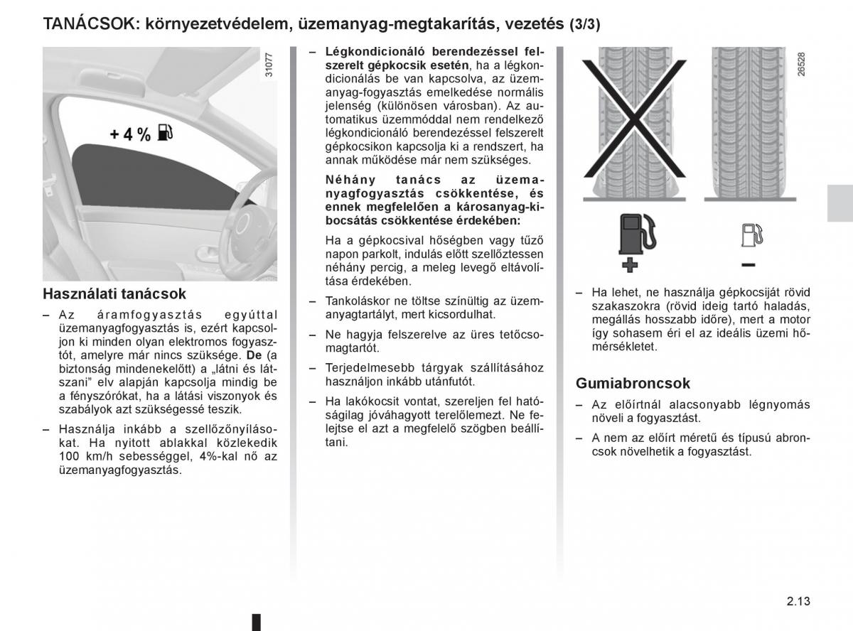 Renault Fluence Kezelesi utmutato / page 101