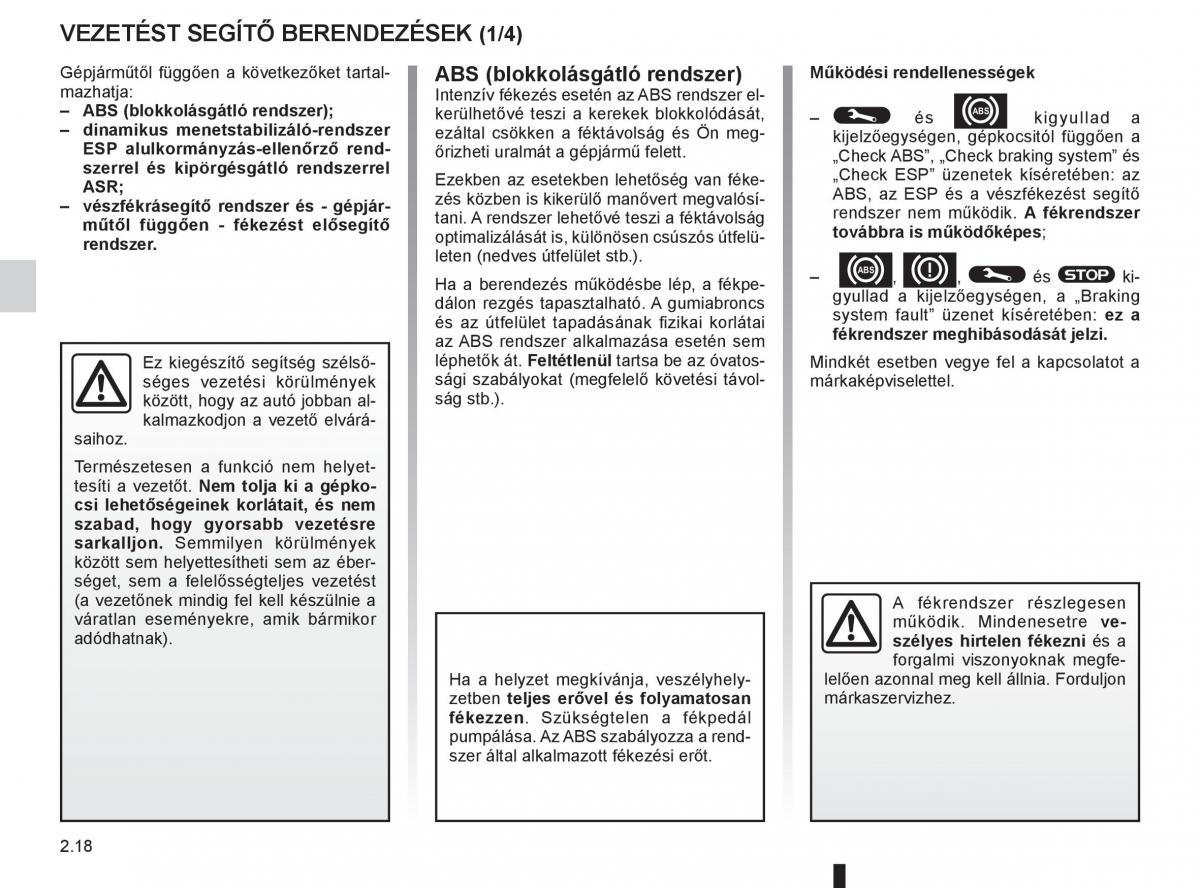 Renault Fluence Kezelesi utmutato / page 106