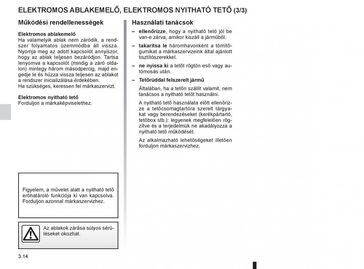 Renault Fluence Kezelesi utmutato / page 142