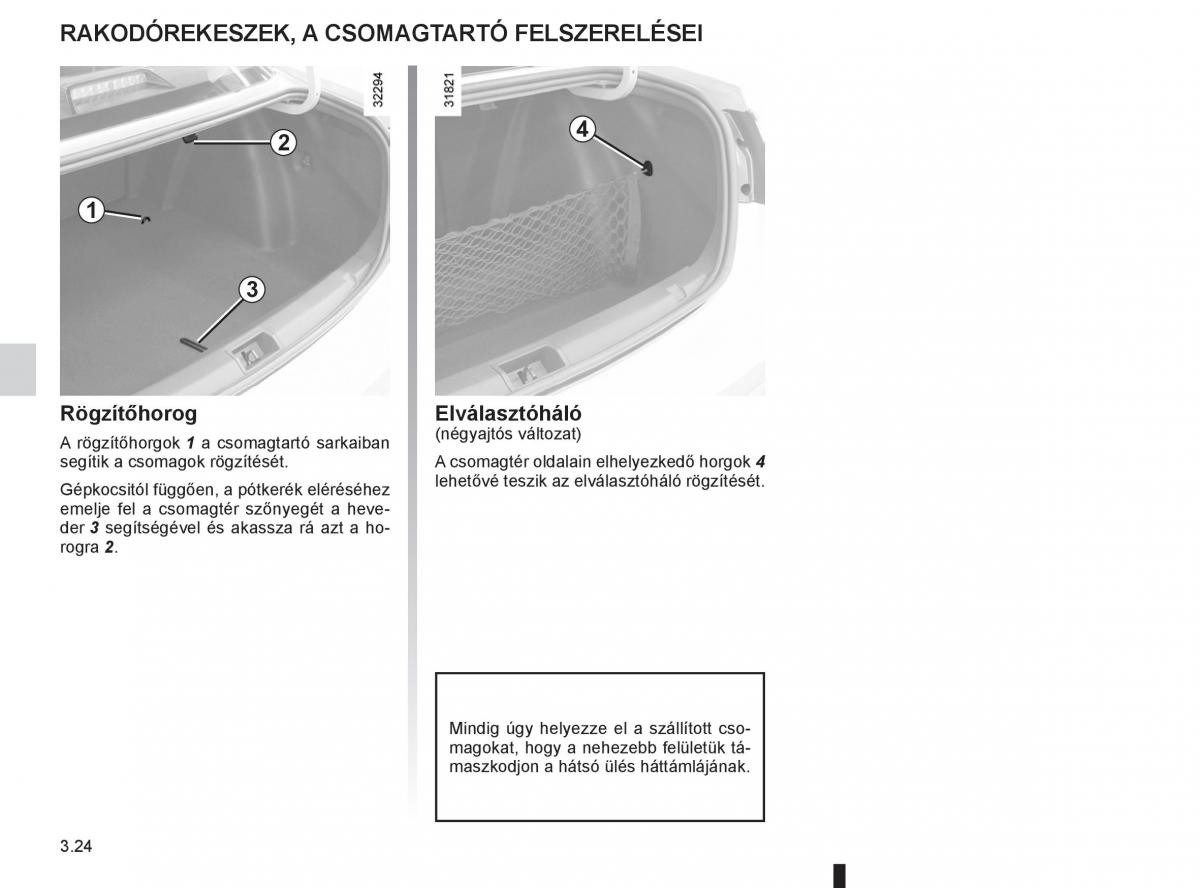 Renault Fluence Kezelesi utmutato / page 152