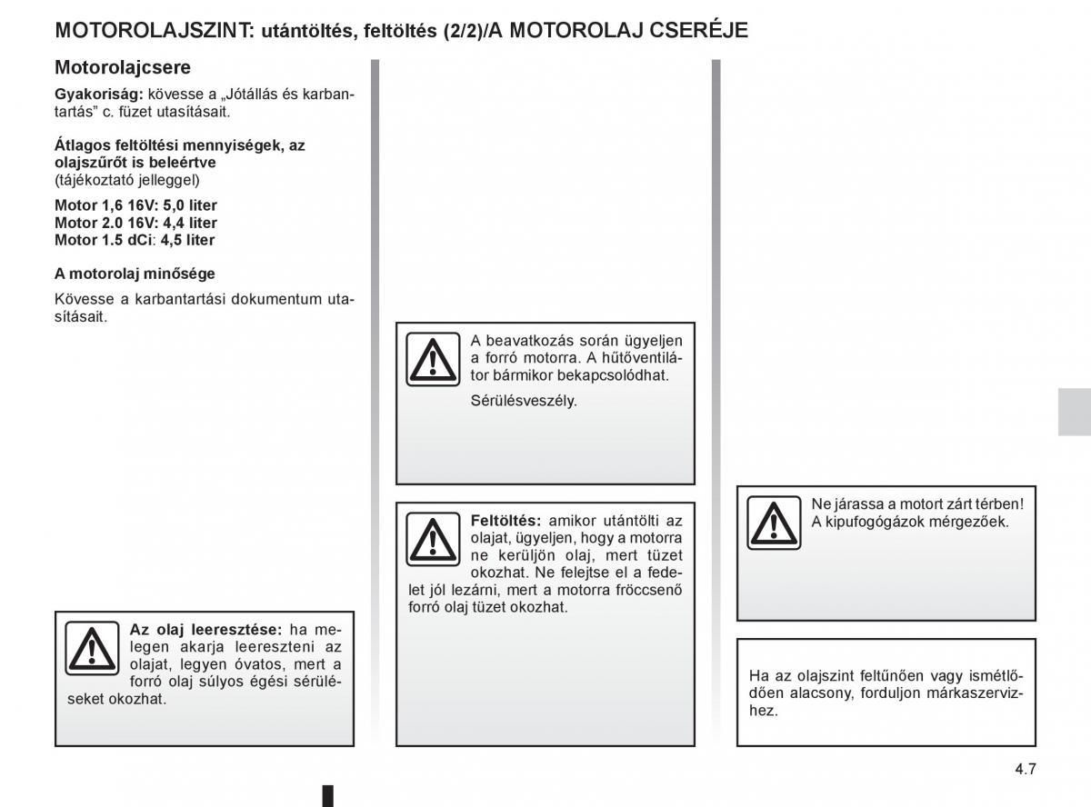 Renault Fluence Kezelesi utmutato / page 163