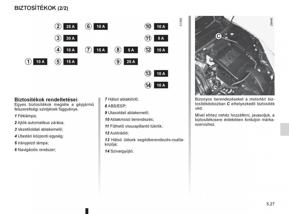 Renault Fluence Kezelesi utmutato / page 199