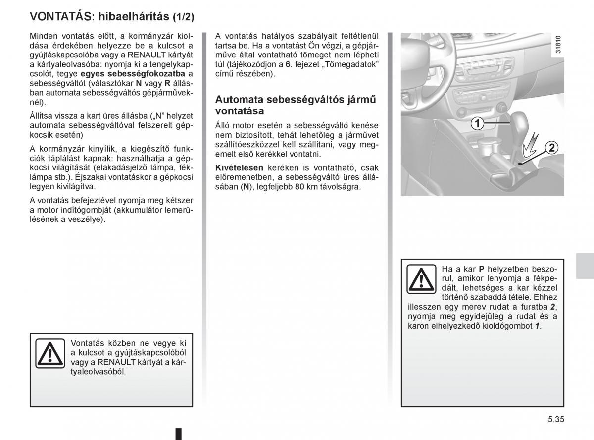 Renault Fluence Kezelesi utmutato / page 207