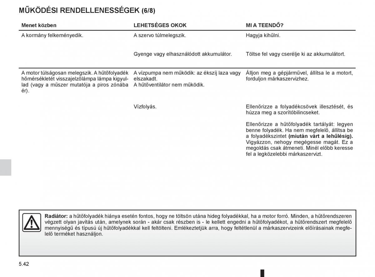 Renault Fluence Kezelesi utmutato / page 214