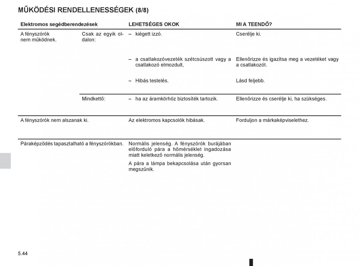 Renault Fluence Kezelesi utmutato / page 216